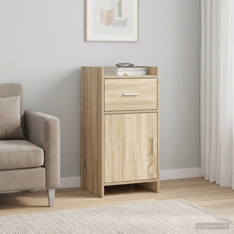 vidaXL Dressoir Sonoma Eiken 40 x 36 x 80 cm Bewerkt hout vidaXL Dressoir Sonoma Eiken 40 x 36 x 80 cm Bewerkt hout afbeelding 1