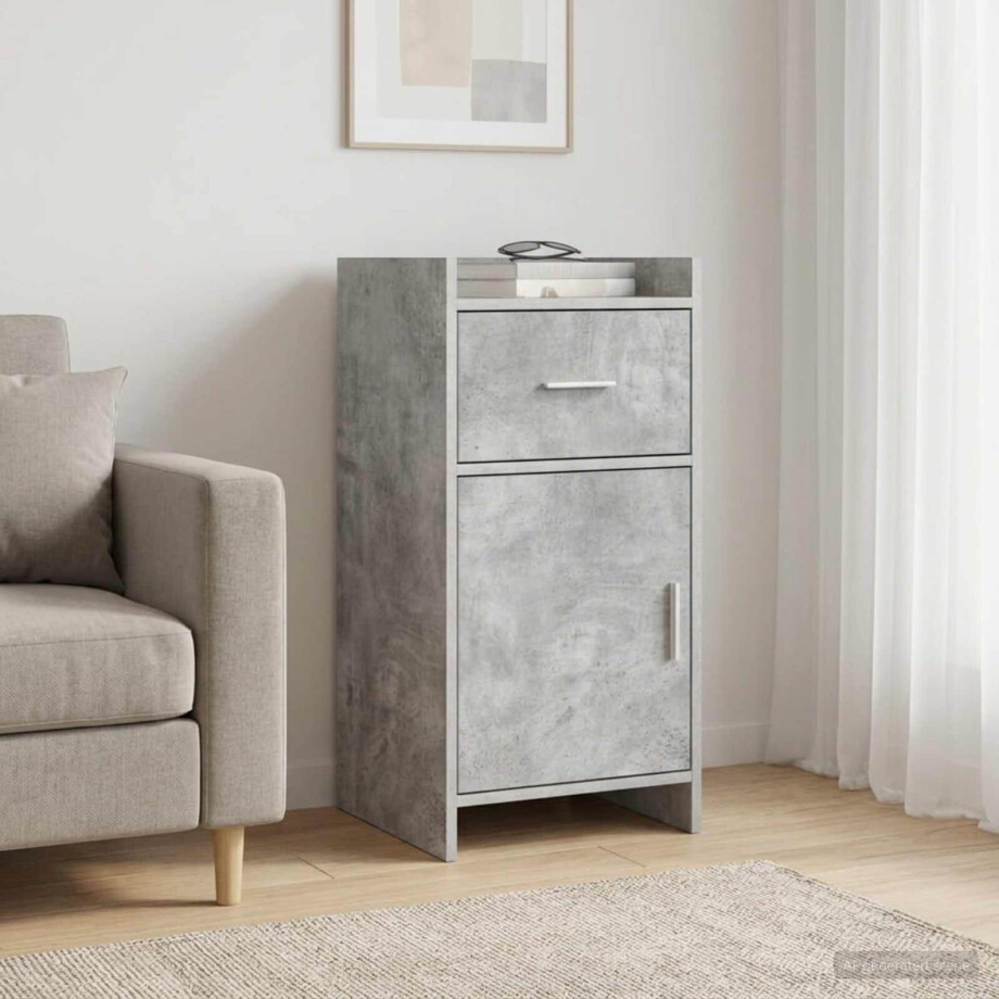 vidaXL Dressoir Betongrijs 40 x 36 x 80 cm Bewerkt hout vidaXL Dressoir Betongrijs 40 x 36 x 80 cm Bewerkt hout afbeelding 1