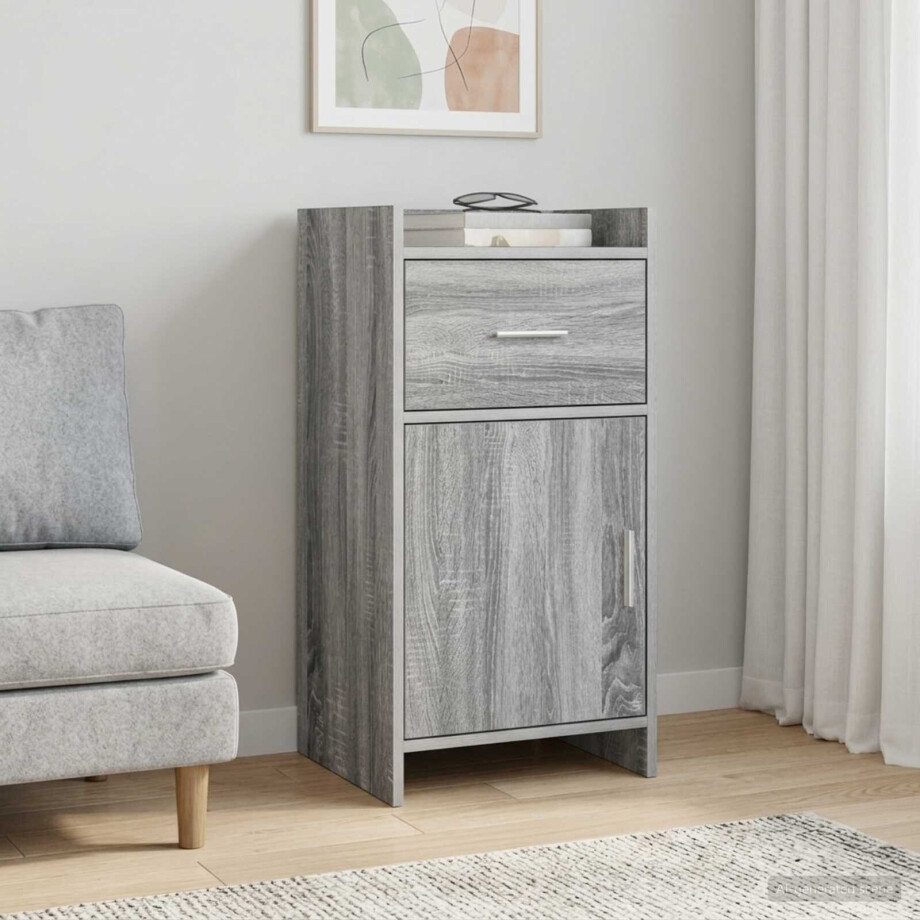 vidaXL Dressoir Grijs Sonoma 40 x 36 x 80 cm Bewerkt hout vidaXL Dressoir Grijs Sonoma 40 x 36 x 80 cm Bewerkt hout afbeelding 1