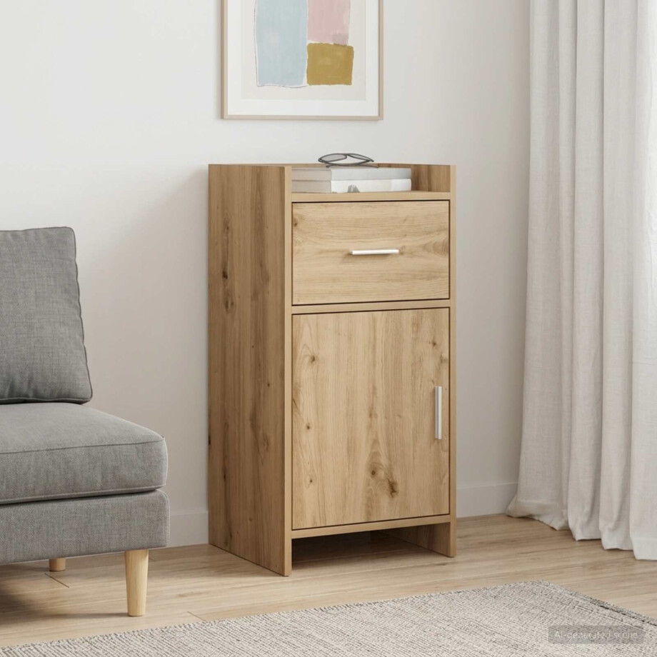 vidaXL Dressoir Artisanaal eiken 40 x 36 x 80 cm Bewerkt hout afbeelding 1