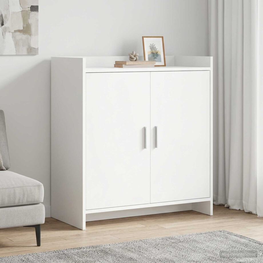 vidaXL Dressoir Wit 72 x 36 x 80 cm Bewerkt hout afbeelding 1