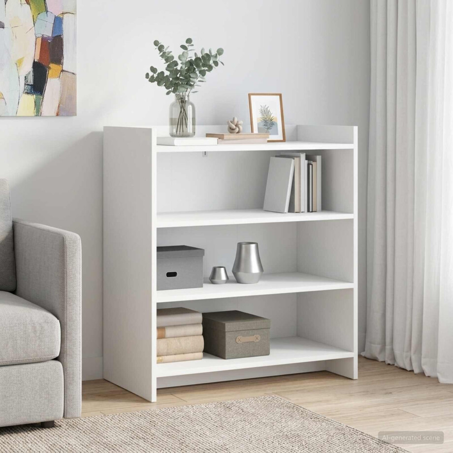 vidaXL Dressoir Wit 75 x 36 x 80 cm Bewerkt hout afbeelding 1