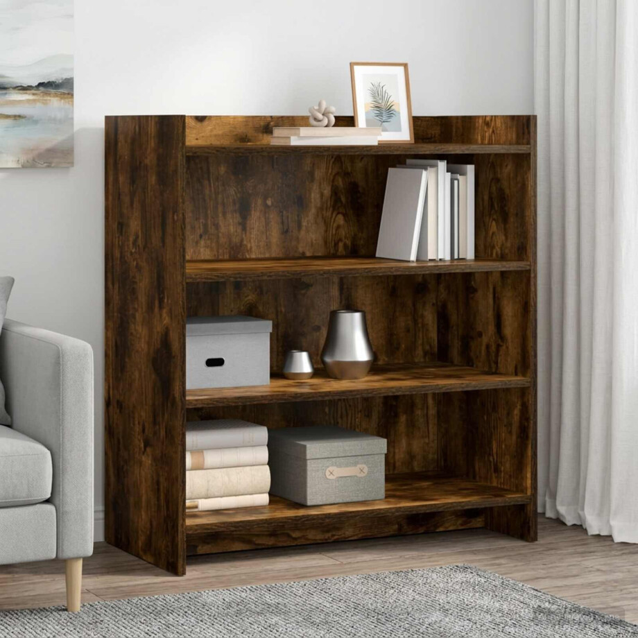 vidaXL Dressoir Gerookt eiken 75 x 36 x 80 cm Bewerkt hout vidaXL Dressoir Gerookt eiken 75 x 36 x 80 cm Bewerkt hout afbeelding 1