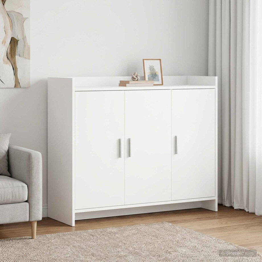 vidaXL Dressoir Wit 98,5 x 33 x 80 cm Bewerkt hout afbeelding 1