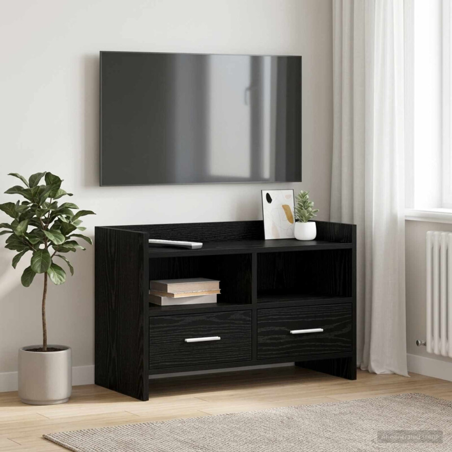 vidaXL TV-kast 71,5 x 33 x 47 cm Zwart eiken Bewerkt hout vidaXL TV-kast 71,5 x 33 x 47 cm Zwart eiken Bewerkt hout afbeelding 1