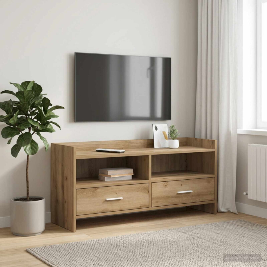 vidaXL TV-kast 100 x 33 x 47 cm Artisanaal eiken Bewerkt hout afbeelding 1