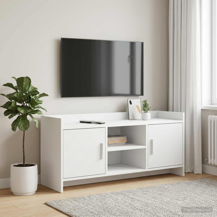 vidaXL TV-kast 102 x 33 x 47 cm Wit Bewerkt hout afbeelding 1