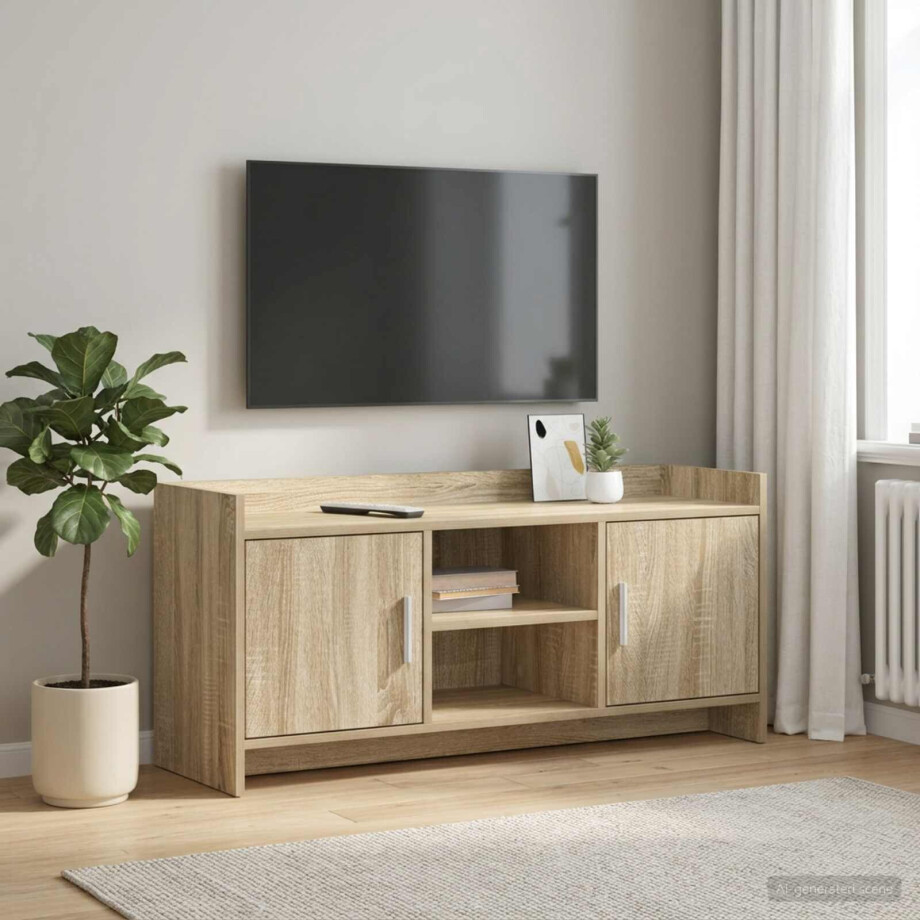 vidaXL TV-kast 102 x 33 x 47 cm Sonoma Eiken Bewerkt hout afbeelding 1