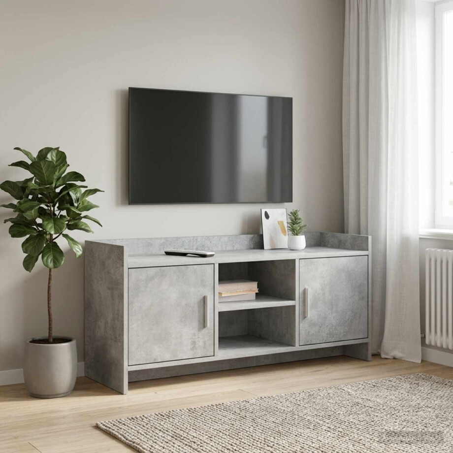 vidaXL TV-kast 102 x 33 x 47 cm Betongrijs Bewerkt hout afbeelding 1