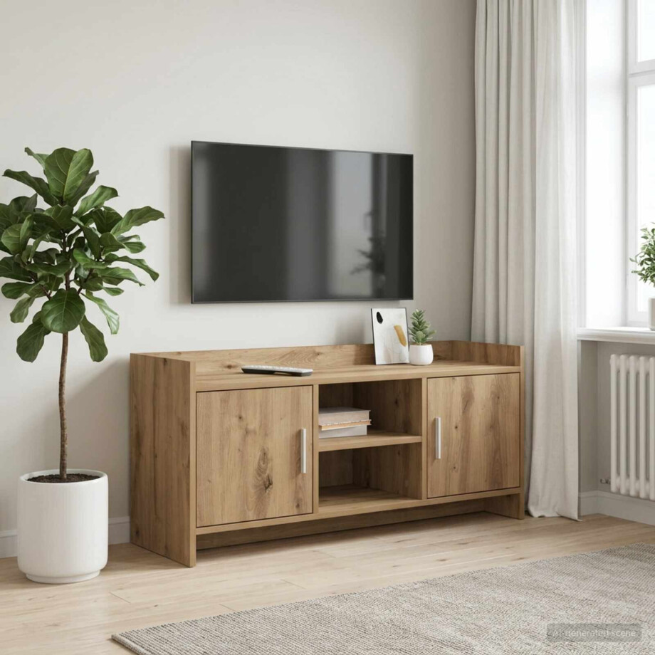vidaXL TV-kast 102 x 33 x 47 cm Artisanaal eiken Bewerkt hout vidaXL TV-kast 102 x 33 x 47 cm Artisanaal eiken Bewerkt hout afbeelding 1