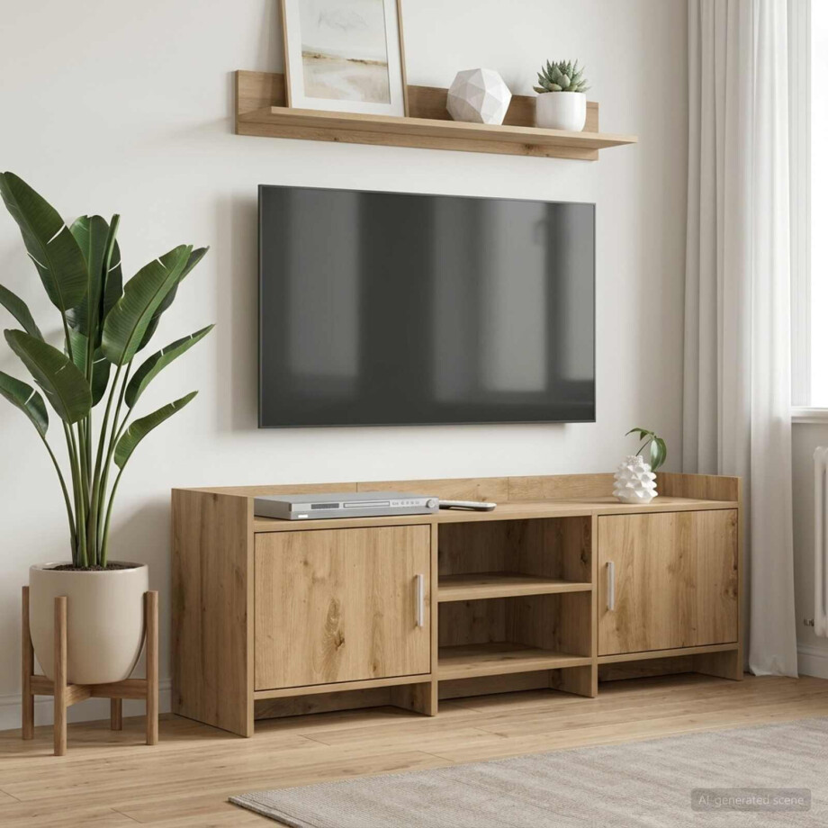 vidaXL TV-kast 130 x 33 x 47 cm Artisanaal eiken Bewerkt hout vidaXL TV-kast 130 x 33 x 47 cm Artisanaal eiken Bewerkt hout afbeelding 1
