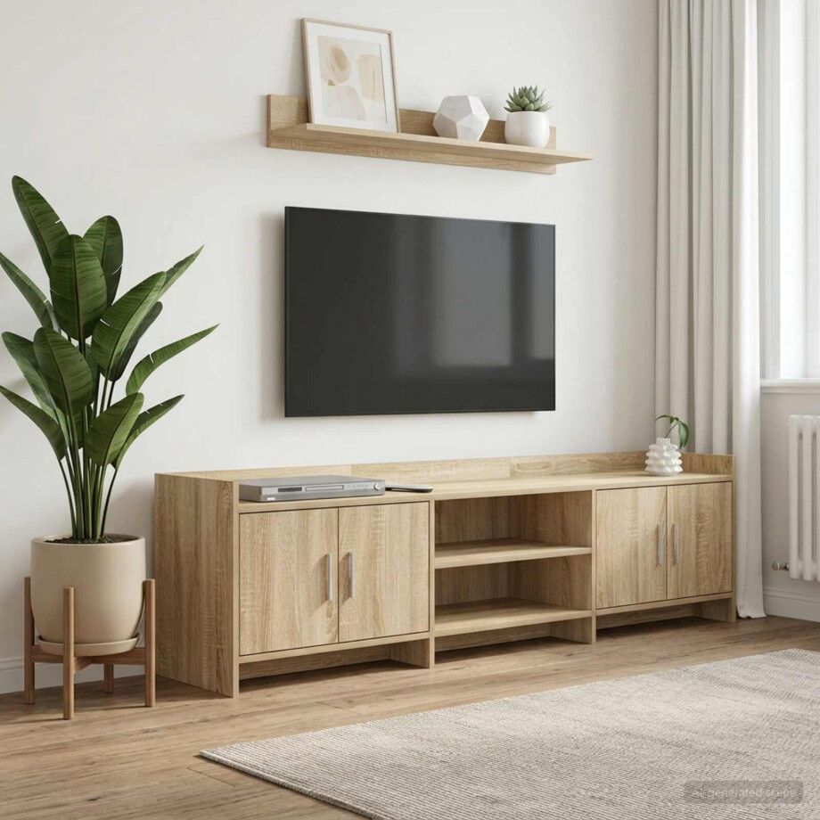 vidaXL TV-kast 168 x 33 x 47 cm Sonoma Eiken Bewerkt hout afbeelding 1