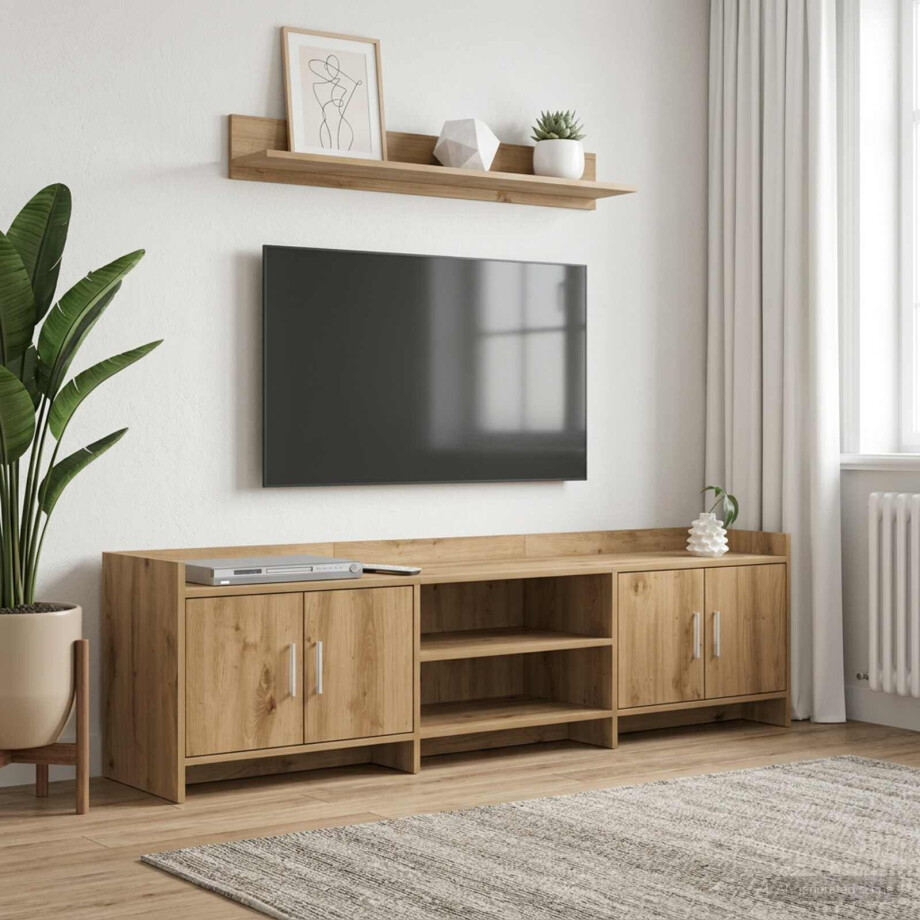 vidaXL TV-kast 168 x 33 x 47 cm Artisanaal eiken Bewerkt hout vidaXL TV-kast 168 x 33 x 47 cm Artisanaal eiken Bewerkt hout afbeelding 1