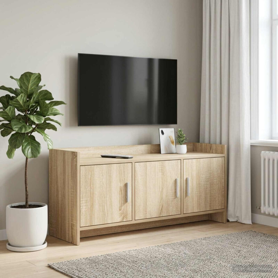 vidaXL TV-kast 102 x 33 x 47 cm Sonoma Eiken Bewerkt hout afbeelding 1