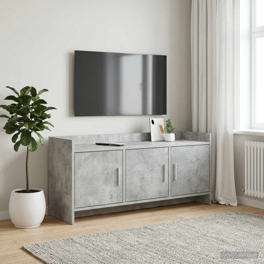 vidaXL TV-kast 102 x 33 x 47 cm Betongrijs Bewerkt hout afbeelding 1