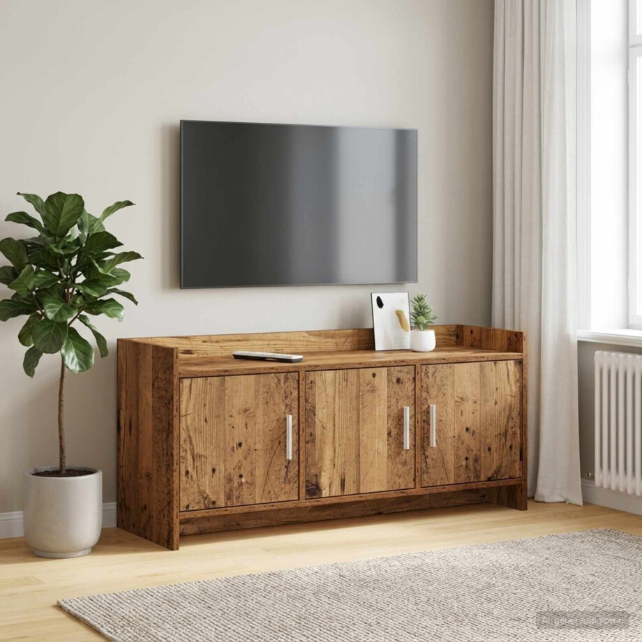 vidaXL TV-kast 102 x 33 x 47 cm Oud hout Bewerkt hout afbeelding 1