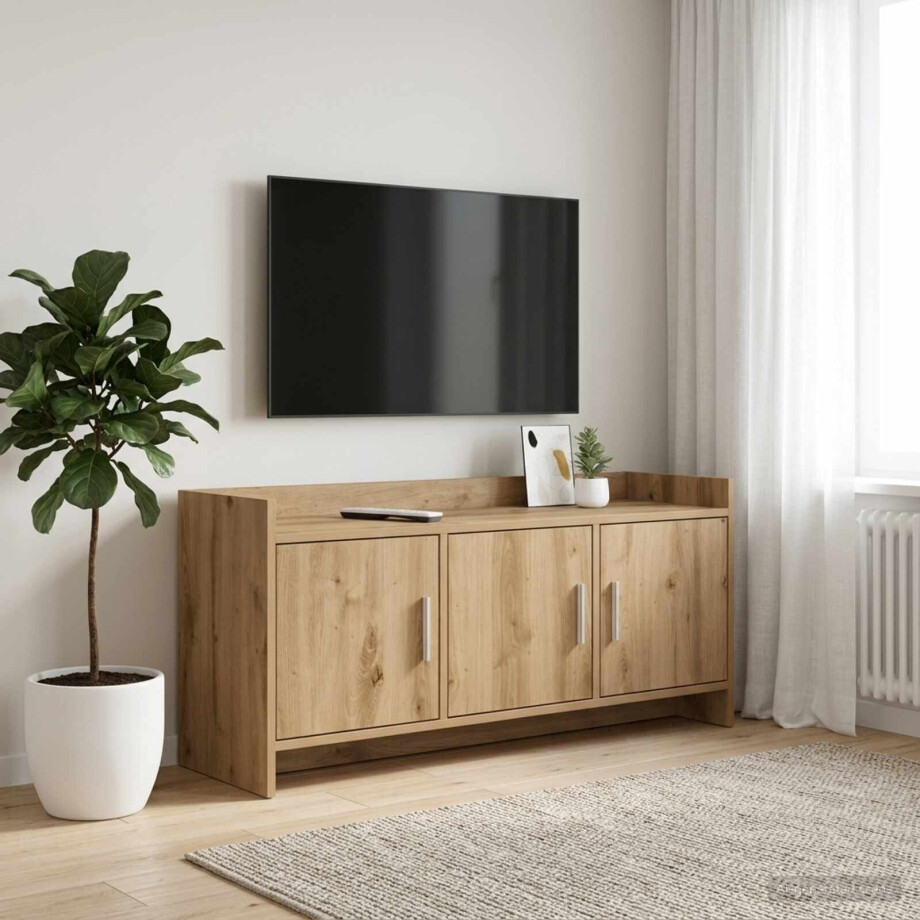 vidaXL TV-kast 102 x 33 x 47 cm Artisanaal eiken Bewerkt hout vidaXL TV-kast 102 x 33 x 47 cm Artisanaal eiken Bewerkt hout afbeelding 1