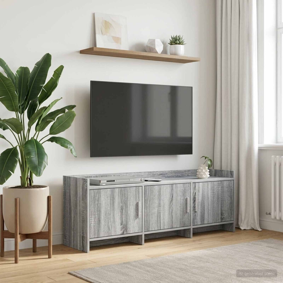 vidaXL TV-kast 130 x 33 x 47 cm Grijs Sonoma Bewerkt hout afbeelding 1