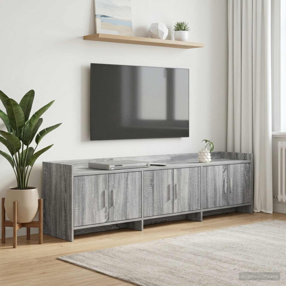 vidaXL TV-kast 168 x 33 x 47 cm Grijs Sonoma Bewerkt hout afbeelding 1
