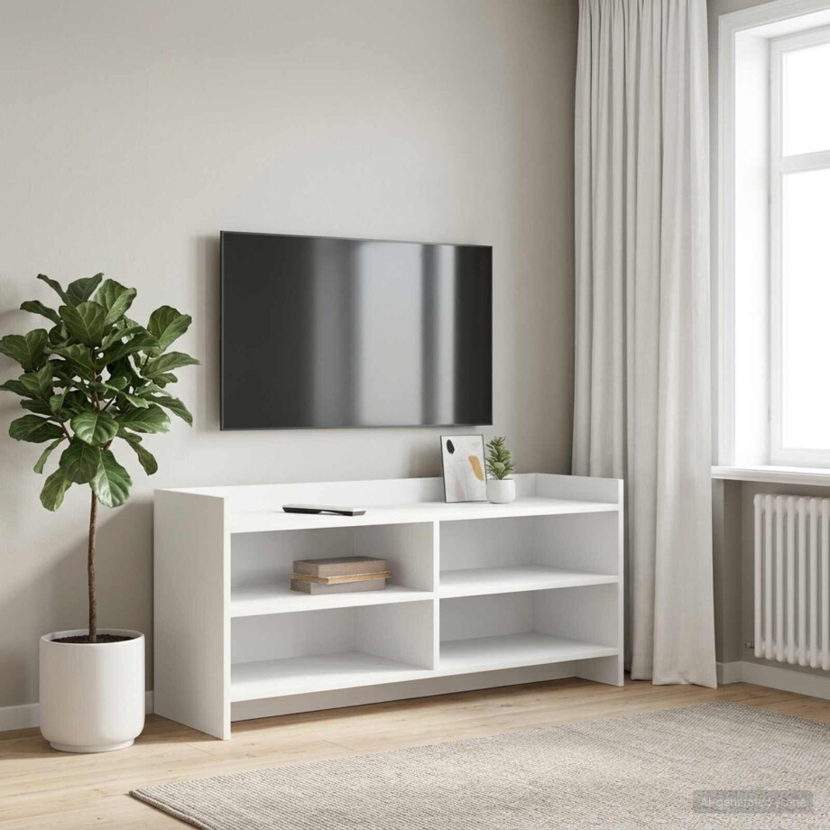 vidaXL TV-kast 100 x 33 x 47 cm Wit Bewerkt hout vidaXL TV-kast 100 x 33 x 47 cm Wit Bewerkt hout afbeelding 1