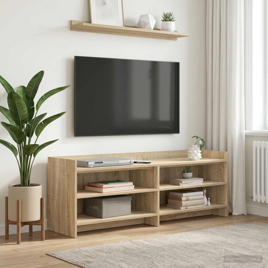 vidaXL TV-kast 135 x 33 x 47 cm Sonoma Eiken Bewerkt hout afbeelding 1