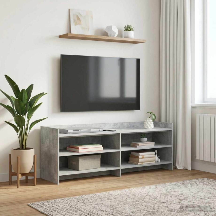 vidaXL TV-kast 135 x 33 x 47 cm Betongrijs Bewerkt hout afbeelding 1