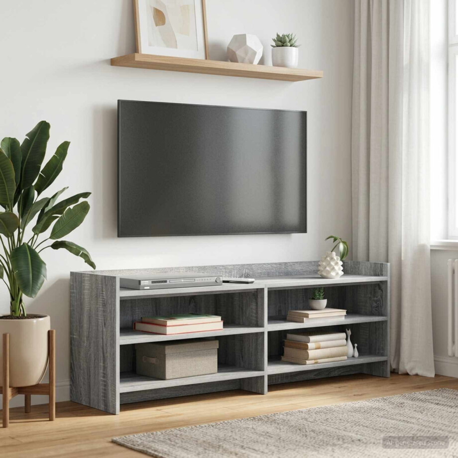 vidaXL TV-kast 135 x 33 x 47 cm Grijs Sonoma Bewerkt hout vidaXL TV-kast 135 x 33 x 47 cm Grijs Sonoma Bewerkt hout afbeelding 1