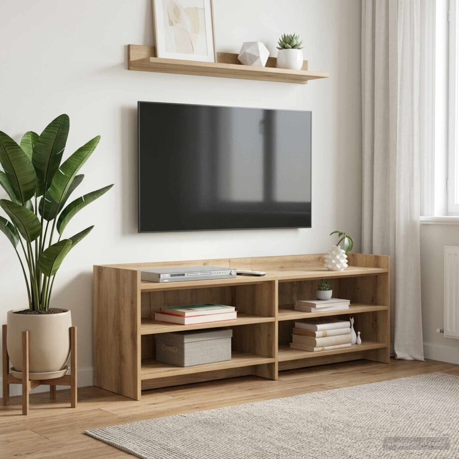 vidaXL TV-kast 135 x 33 x 47 cm Artisanaal eiken Bewerkt hout vidaXL TV-kast 135 x 33 x 47 cm Artisanaal eiken Bewerkt hout afbeelding 1