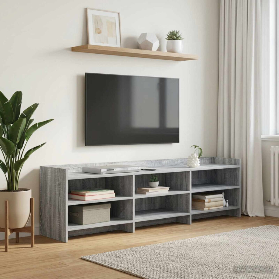 vidaXL TV-kast 168 x 33 x 47 cm Grijs Sonoma Bewerkt hout vidaXL TV-kast 168 x 33 x 47 cm Grijs Sonoma Bewerkt hout afbeelding 1