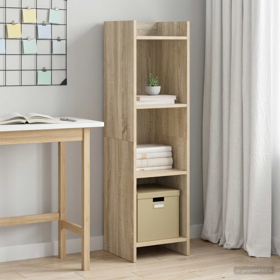vidaXL Boekenkast Sonoma Eiken 30 x 30 x 111 cm Bewerkt hout afbeelding 1