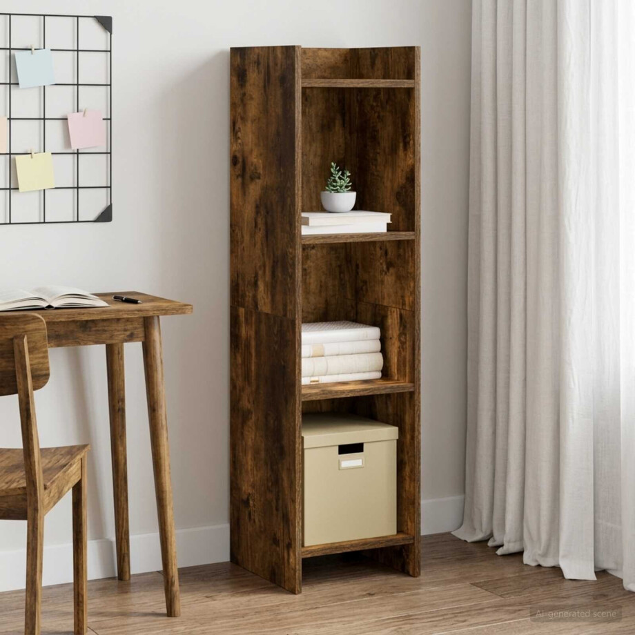 vidaXL Boekenkast Gerookt eiken 30 x 30 x 111 cm Bewerkt hout vidaXL Boekenkast Gerookt eiken 30 x 30 x 111 cm Bewerkt hout afbeelding 1