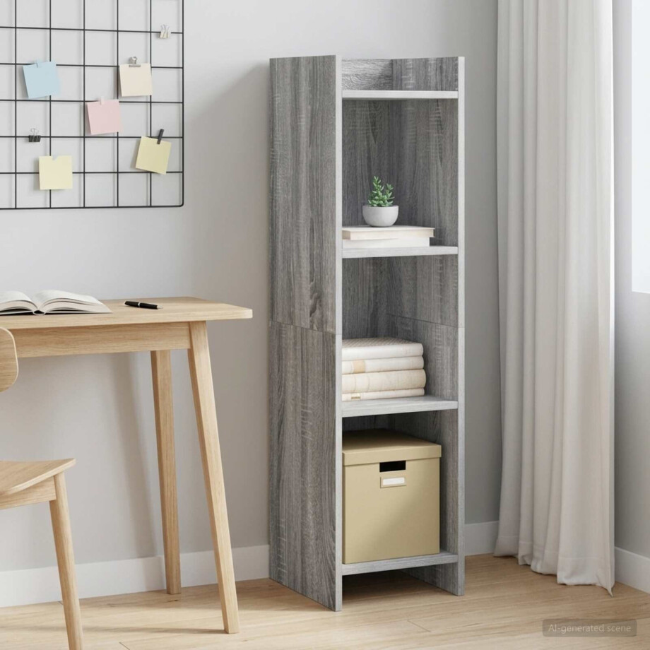 vidaXL Boekenkast Grijs Sonoma 30 x 30 x 111 cm Bewerkt hout afbeelding 1