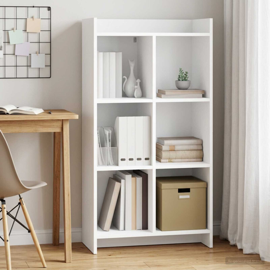 vidaXL Boekenkast Wit 59 x 30 x 111 cm Bewerkt hout afbeelding 1