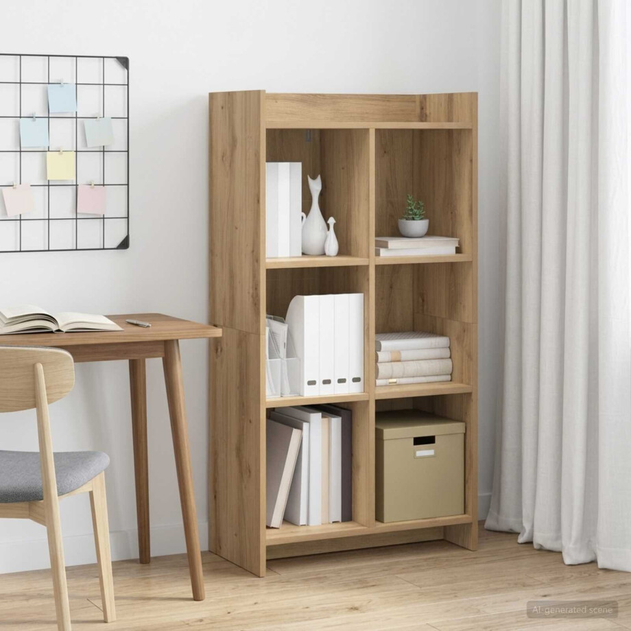 vidaXL Boekenkast 6-laags 59 x 30 x 111 cm Bewerkt hout afbeelding 1
