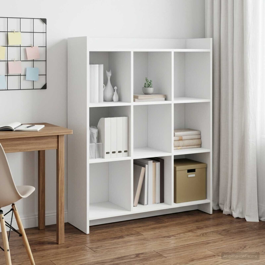 vidaXL Boekenkast Wit 87,5 x 30 x 111 cm Bewerkt hout vidaXL Boekenkast Wit 87,5 x 30 x 111 cm Bewerkt hout afbeelding 1