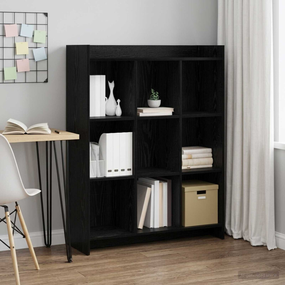 vidaXL Boekenkast Zwart eiken 87,5 x 30 x 111 cm Bewerkt hout afbeelding 1
