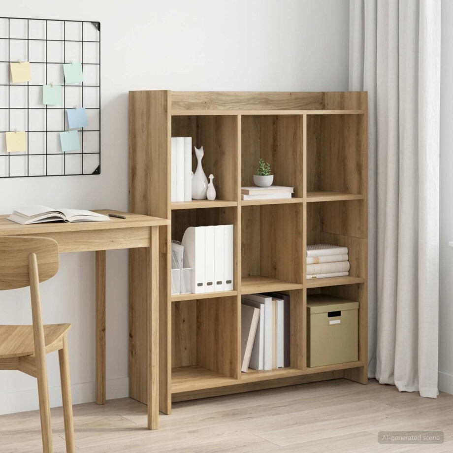 vidaXL Boekenkast 9-laags 87,5 x 30 x 111 cm Bewerkt hout afbeelding 1