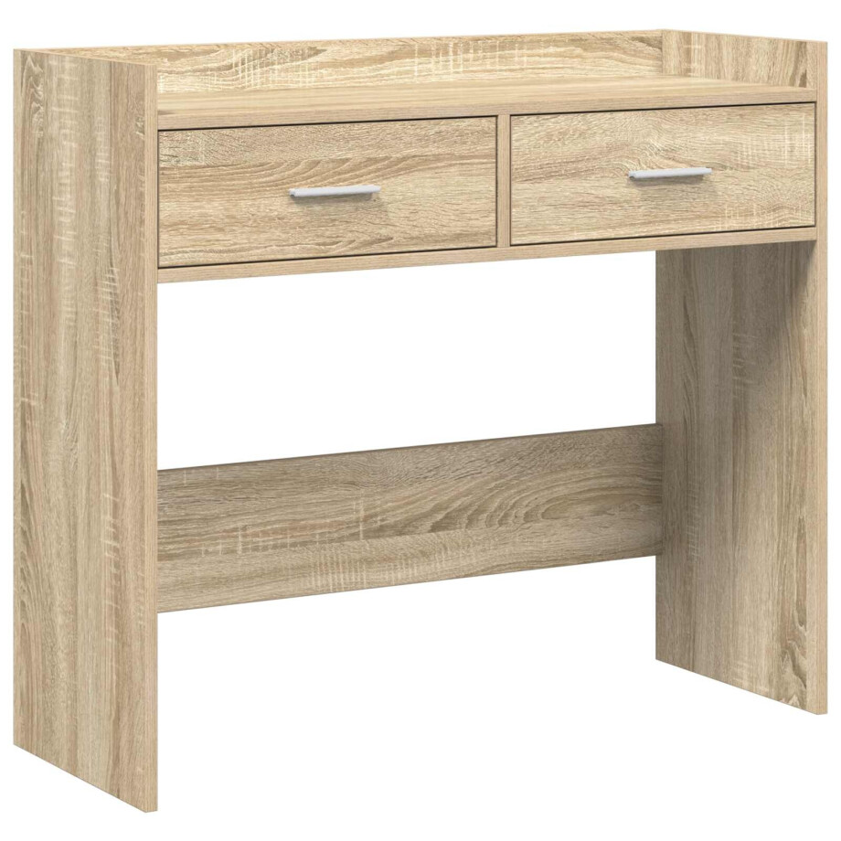vidaXL Wandtafel Sonoma Eiken 90 x 35 x 80 cm Bewerkt hout afbeelding 1