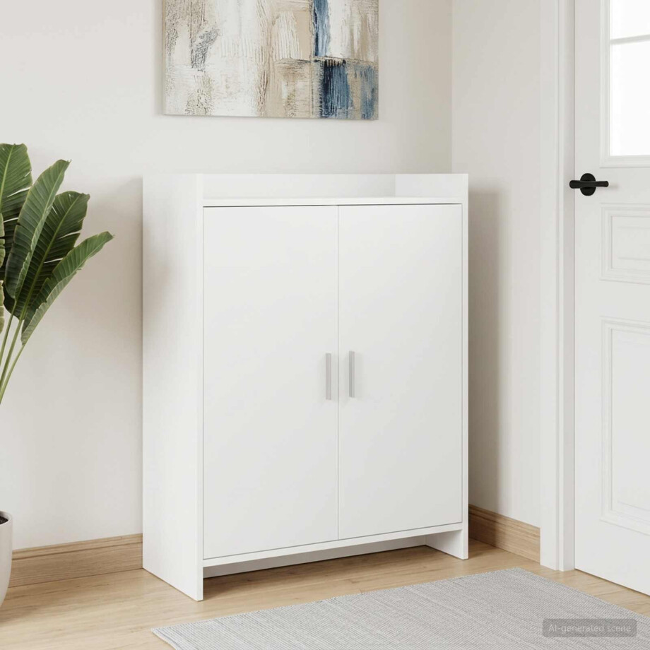 vidaXL Schoenenkast met opslag Wit 73,5 x 36 x 92 cm Bewerkt hout afbeelding 1