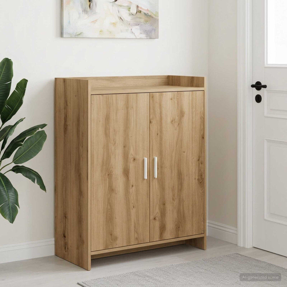 vidaXL Schoenenkast 73,5 x 36 x 92 cm Bewerkt hout Artisanaal eiken vidaXL Schoenenkast 73,5 x 36 x 92 cm Bewerkt hout Artisanaal eiken afbeelding 1