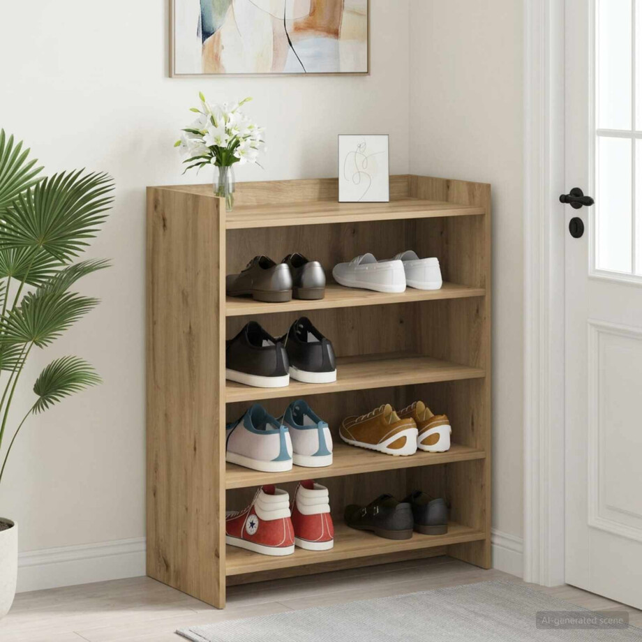vidaXL Schoenenkast 73,5 x 36 x 92 cm Bewerkt hout Artisanaal eiken vidaXL Schoenenkast 73,5 x 36 x 92 cm Bewerkt hout Artisanaal eiken afbeelding 1