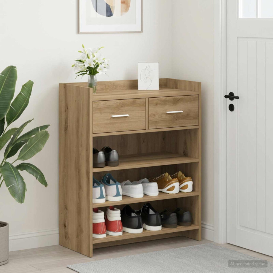 vidaXL Schoenenkast 73,5 x 36 x 92 cm Bewerkt hout Artisanaal eiken vidaXL Schoenenkast 73,5 x 36 x 92 cm Bewerkt hout Artisanaal eiken afbeelding 1
