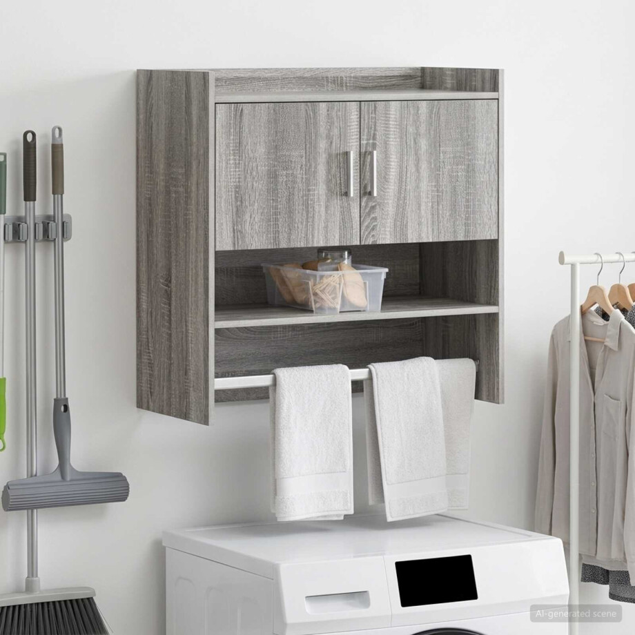 vidaXL Wandplank Muurmontage Grijs Sonoma 80 x 36 x 80 cm Bewerkt hout vidaXL Wandplank Muurmontage Grijs Sonoma 80 x 36 x 80 cm Bewerkt hout afbeelding 1