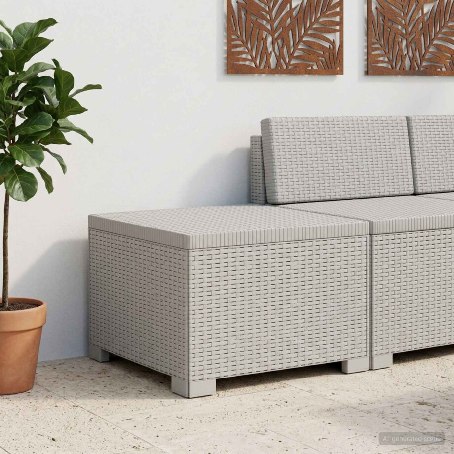 vidaXL Eénpersoons Tuinbank Rattan Look PP Wit afbeelding 1
