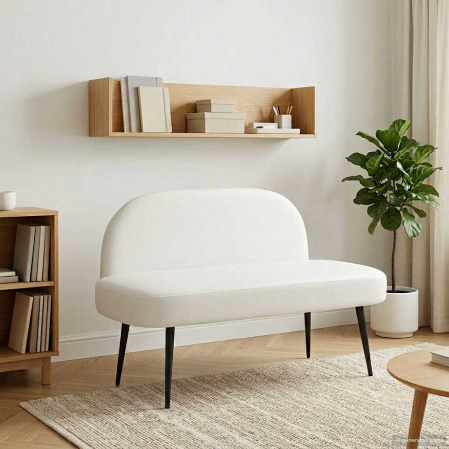 vidaXL Beklede bank met rugleuning Wit 110 x 60 x 76 cm Kunstleer vidaXL Beklede bank met rugleuning Wit 110 x 60 x 76 cm Kunstleer afbeelding 1