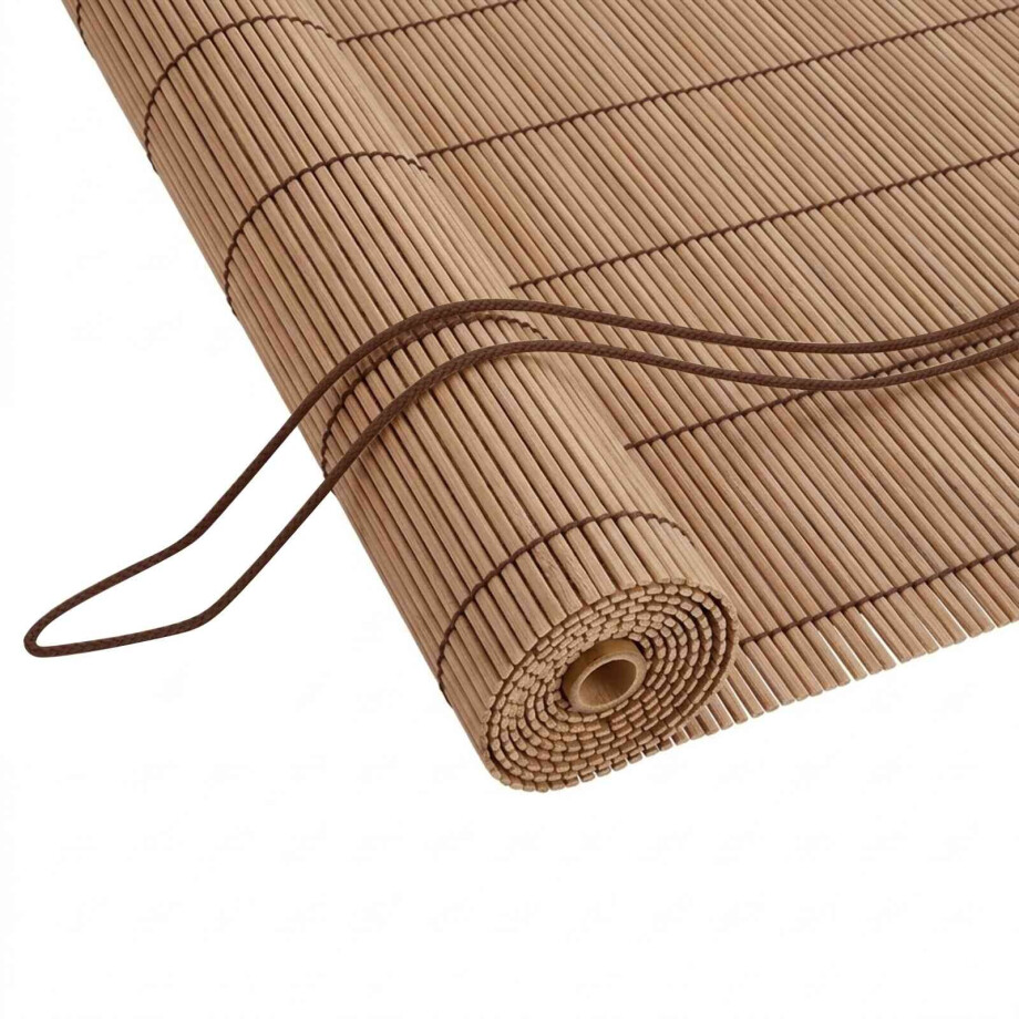 vidaXL Rolgordijn Bruin 50 x 160 cm Bamboe afbeelding 1