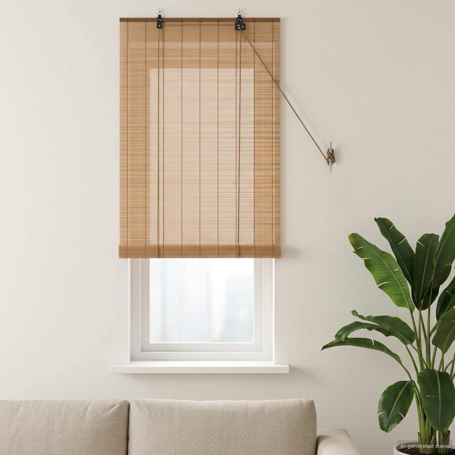 vidaXL Rolgordijn Bruin 60 x 160 cm Bamboe afbeelding 1