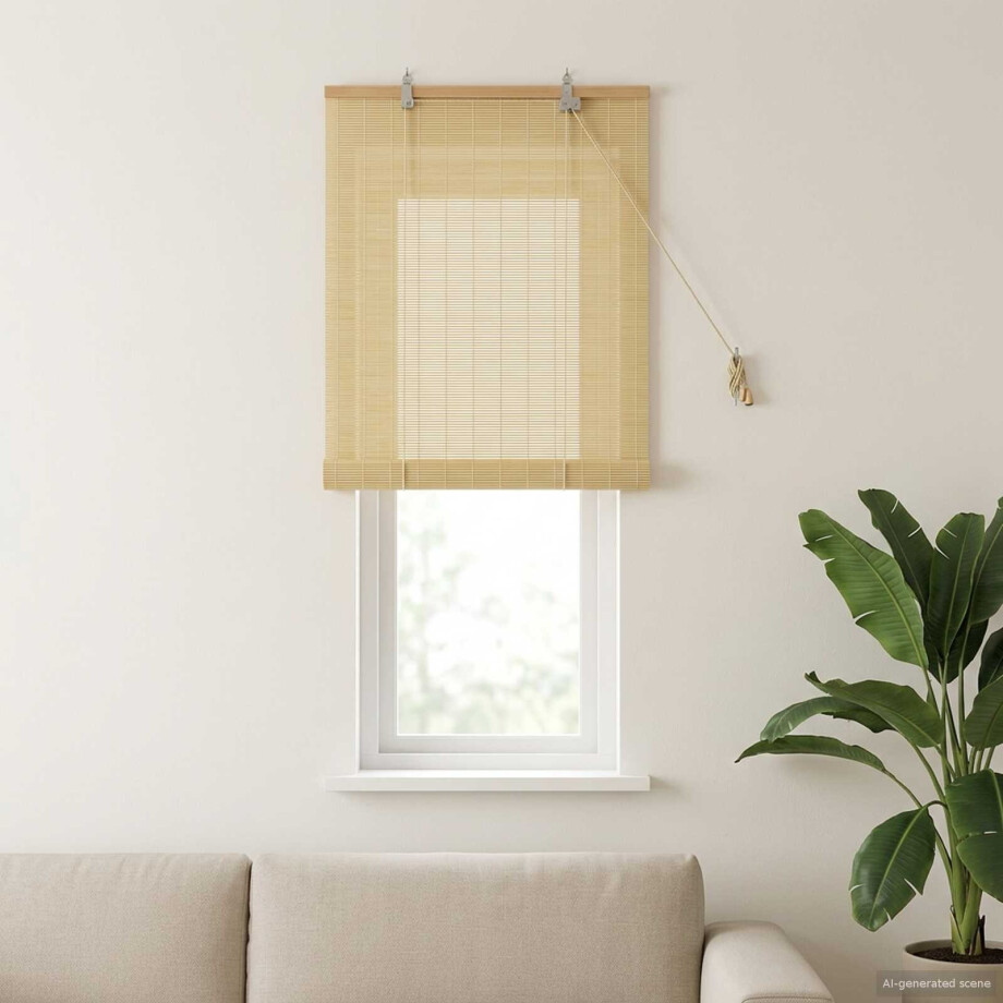 vidaXL Rolgordijn Naturel 40 x 160 cm Bamboe afbeelding 1