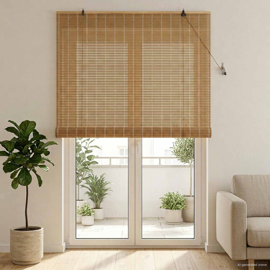vidaXL Rolgordijn Natuur 130 x 220 cm Bamboe vidaXL Rolgordijn Natuur 130 x 220 cm Bamboe afbeelding 1