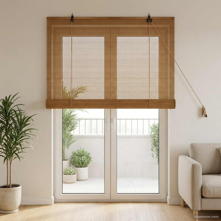 vidaXL Rolgordijn Bruin 90 x 220 cm Bamboe vidaXL Rolgordijn Bruin 90 x 220 cm Bamboe afbeelding 1